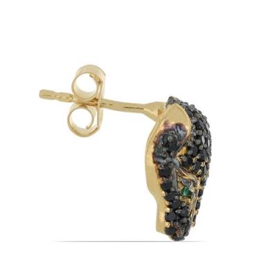 REAL EMERALD & BLACK SPINEL GEMSTONE PANTHER EARRING IN 925 SILVER – JEWELPIN WHOLESALE JEWELRY SUPPLIER